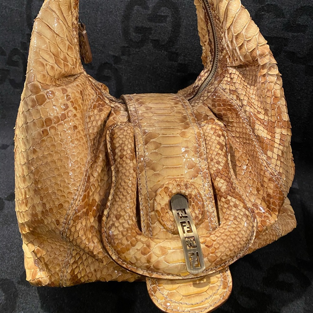 Rare Fendi Buckle Python Hobo Bag - Picture 2 of 9